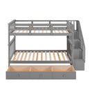 Stairway Bunk Bed With Storage And Guard Rail For Bedroom by Unique Piece Furniture