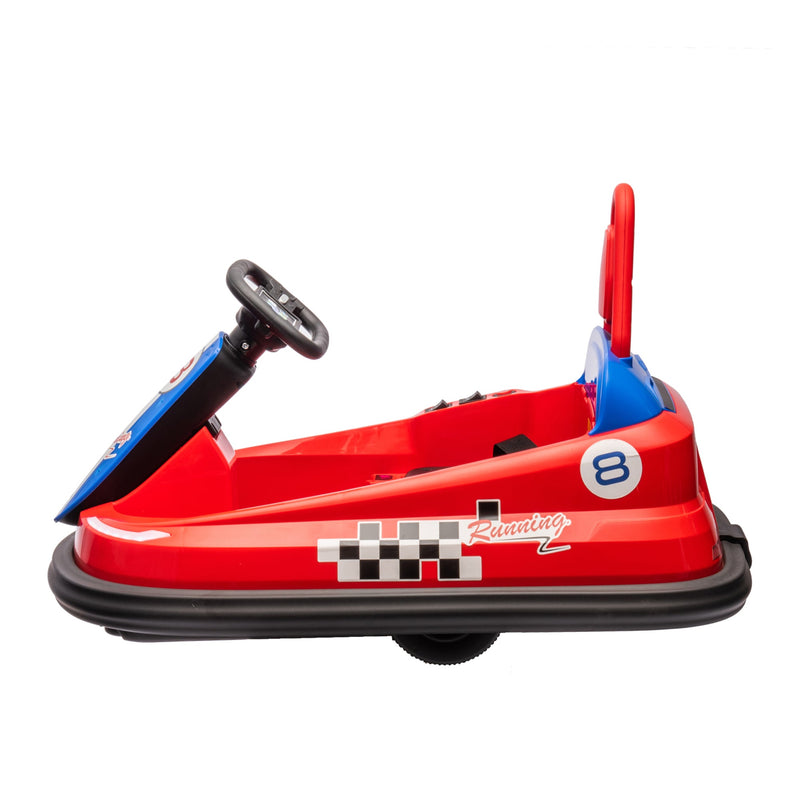 6V Kids Ride on Electric Go Kart Bumper Car W/Parents Remote Control,Three Speed Adjustable,LED Lights,Horn,Bluetooth,Player&360Spin,Vehicle body with Anti-collision padding for 18m+.