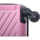 3 Piece Luggage Sets ABS Lightweight Suitcase with Two Hooks, Spinner Wheels, TSA Lock, (20/24/28), Pink