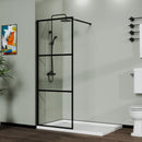 Shower Screen Door Walk In Wet Room, 3 Panel Style - Black by HouseOfZazla