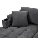 U Shaped Sectional Sofa, Corner Living Room Couch With Built In Cup Holders, Storage, USB Ports by HouseOfZazla