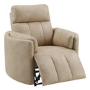 Elison - Motion Glider Recliner With Swivel - Dark Beige Polish Microfiber by Unique Piece Furniture