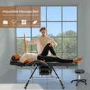 Massage Salon Tattoo Chair With Two Trays Esthetician Bed With Hydraulic Stool, Multi-Purpose 3-Section Facial Bed Table, Adjustable Beauty Barber Spa Beauty Equipment by HouseOfZazla