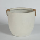 Round Concrete Planter Set of 2, Large Handmade Off White Pots