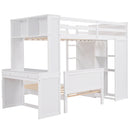 Loft Bed With A Stand Alone Bed, Shelves, Desk, And Wardrobe by HouseOfZazla