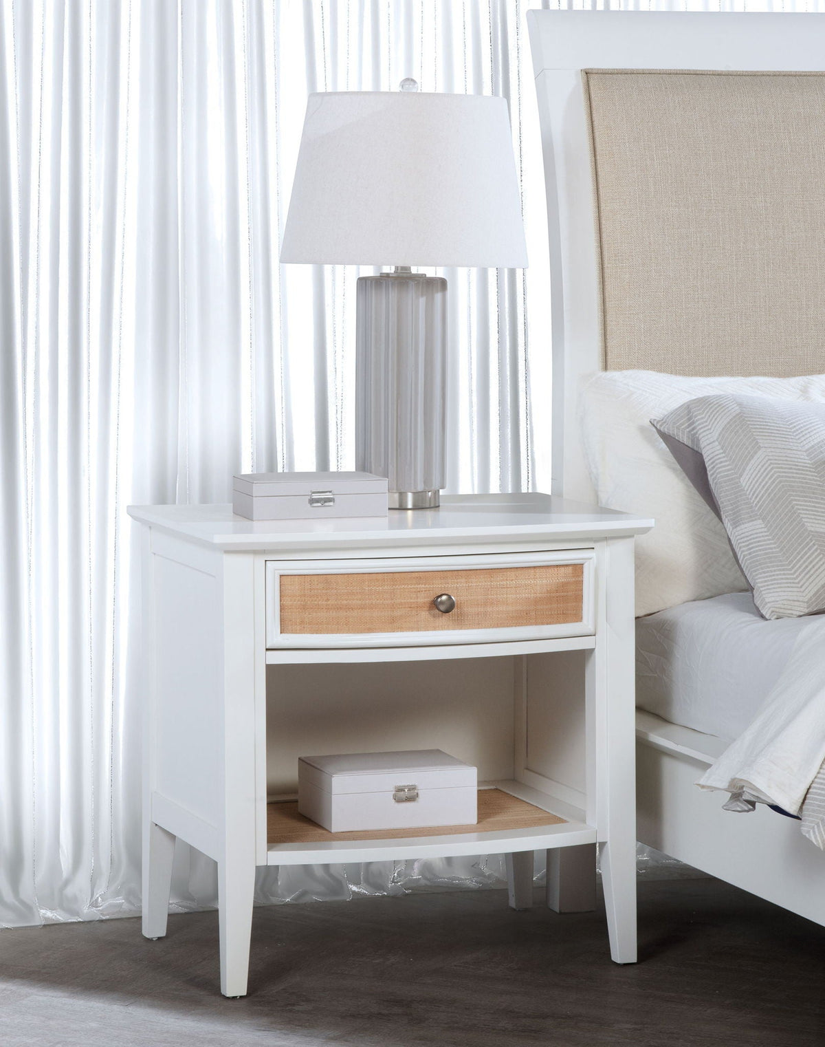 Bexhill 1-drawer Nightstand Bedside Table White, photo 6 of 7