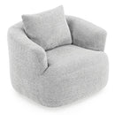 360° Swivel Barrel Sofa Chair With Throw Pillow, Upholstered Accent Chair by HouseOfZazla