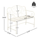 Sunnydaze - Outdoor Garden Bench - Matte White