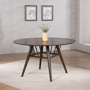 Shirley - Round Dining Table - Dark Walnut by HouseOfZazla
