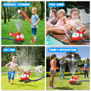 2 In 1 Water Sprinkler Baseball Helicopter Toy for Kids 360¡Rotating Water Tee Ball Set for Backyard Lawn Pool Party Outdoor Summer Game for 3+ Years