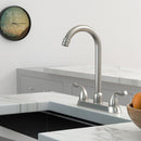 Stainless Steel Kitchen Sink Faucet With 2 Handles, 3 Hole Installation by HouseOfZazla