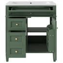 Bathroom Vanity With Medicine Cabinet, Royal Mirror Cabinet, Modern Bathroom Storage Cabinet With 2 Soft Closing Doors And 4 Drawers by HouseOfZazla
