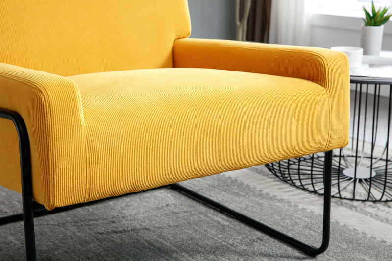 Accent Chair - Modern Industrial Slant Armchair with Metal Frame - Premium High Density Soft Single chair for Living Room Bedroom