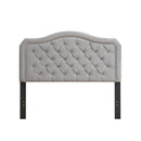 Queen Platform Upholstered Bed Button Tufted With Curve Design, Strong Wood Slat Support - Gray by HouseOfZazla
