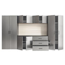 Astro Series - Garage Cabinet Set A With Soft Closing Drawers - Metallic Gray by HouseOfZazla