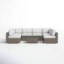 Seating Set With Cushions Handcrafted Wicker Design