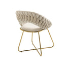 Accent Chairs Set of 2, Velvet Side Chairs with Gold Legs, Mid-Century Upholstered Dining Chairs for Living Room, Kitchen, Bedroom, Beauty Room