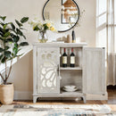 Elegant Sideboard With 2 Acrylic Mirrored Doors, Adjustable Shelf Storage by HouseOfZazla