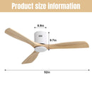Low Profile Ceiling Fan DC, 3 Blade, Noiseless Reversible Motor, Remote Control by Unique Piece Furniture