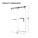Frameless Single Sliding Shower Door – 60" x 76"