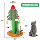 32" Cat Scratching Post, Tall Christmas Tree Cat Scratcher with 3 Posts and Cute Dangling Teaser Balls, Natural Sisal Rope Cat Toys for Kitty and Adult Cats