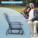 3-Piece Outdoor Gliders Set Bistro Set with Steel Frame, Tempered Glass Top Table for Patio, Garden, Backyard, Lawn, Light Blue