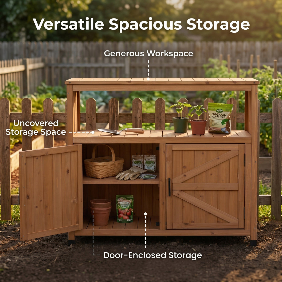 Wooden Patio Bar Table Set with Storage, photo 5 of 10