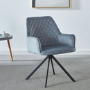 Modern Desk Chair No Wheel, Ergonomic Office Chair Home Office Upholstered Chair, Computer Chair For Bedroom, Reception Room, Living Room With Metal Legs - Blue by HouseOfZazla