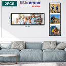 2 Packs 36.8x12.4in Picture Wall Frames Display Panoramic Photo Frame Gallery Poster Frames with Clear Plexiglass MDF Backboard for Family Photos Wedd