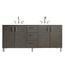 James Martin Metropolitan 72" Dual Mount Double Bathroom Vanity, Silver Oak