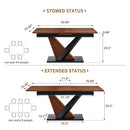 Dining Table, Scratch Resistant, Cross Geometric Legs For Kitchen & Dining Room - Dark Walnut by Unique Piece Furniture