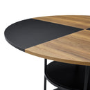 Diameter - Modern Splicing Circular Dining Table Double Layer Storage - Wood / Black by HouseOfZazla