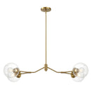 Jewel - 4 Lights Chandelier Ceiling Hanging Light Fixture - Clear / Gold