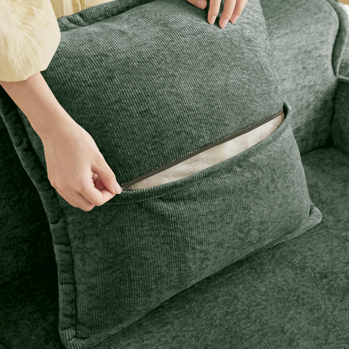Armless Sofa Velvet-Green, photo 2 of 9