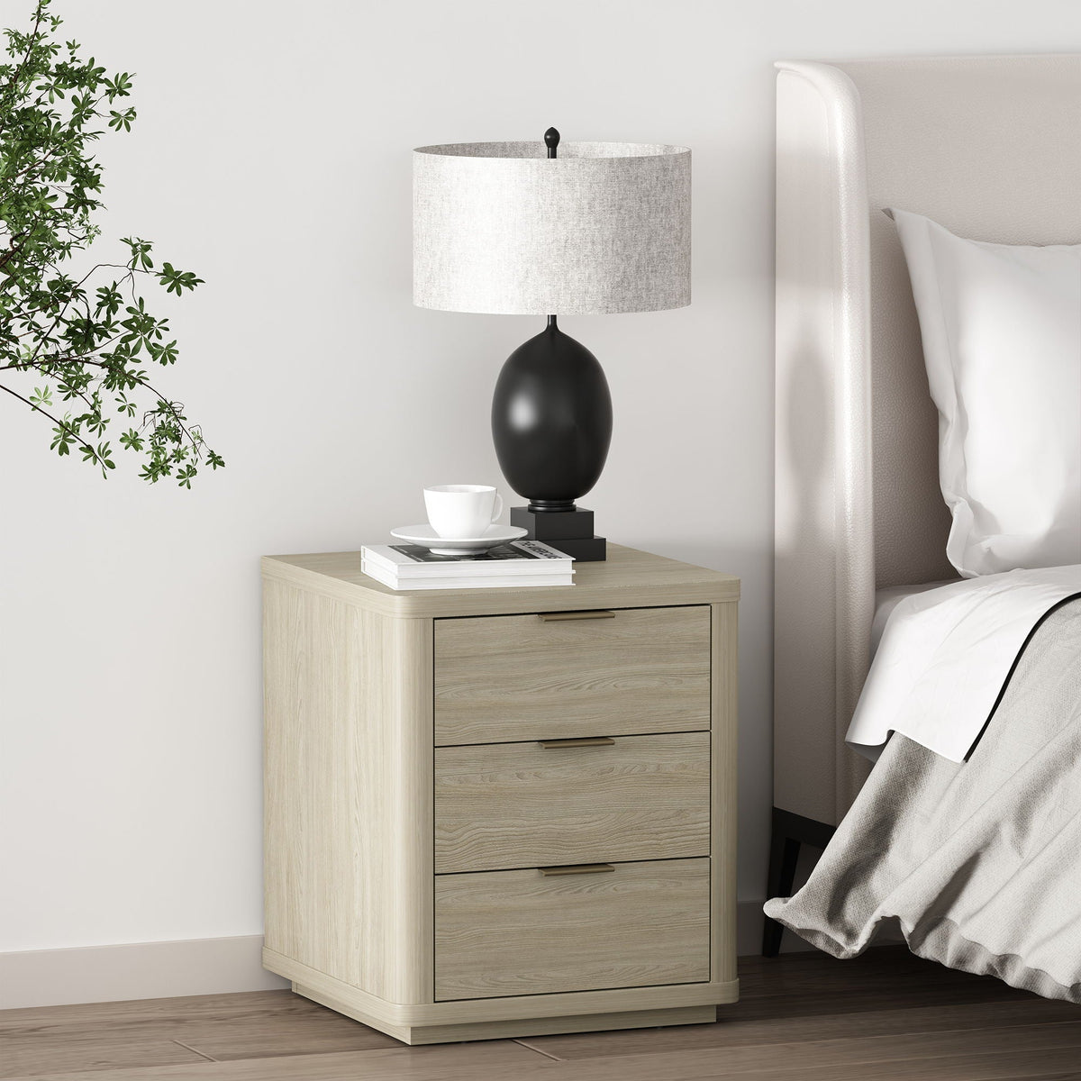Evelyn - Nightstand With 3 Drawers, Smooth Rounded Edges, photo 12 of 12