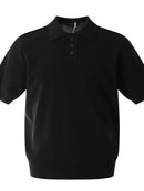 Button Detail Short Sleeve Knit Polo