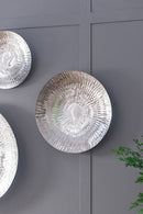 Textured Oversized Disc, Wall Decor For Living Room (Set of 3) - Silver by Unique Piece Furniture