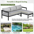 U_style Outdoor L-Shaped Sofa with Iron Frame,Weather-Resistant Patio Sofa Set with Ultra-Thick Cushions,Comfortable Seating for 3,Ideal for Patio, Balcony,and Garden by Montret