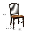 Dining Side Chairs (Set of 2) - Black / Oak by HouseOfZazla