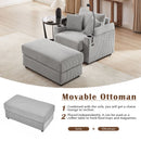Single Sofa Couch With Storage Space, Movable Ottoman, USB Ports, Cup Holders, Phone Holder by HouseOfZazla