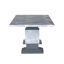 Michelle - Dining Table With Double Pedestal Marble Detailing - Gray by Unique Piece Furniture
