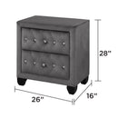 Sophia - 2 Drawer Nightstand - Gray by HouseOfZazla