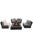 Patio Conversation Set & Cushions, Seats 4 - Gray Mix by Unique Piece Furniture