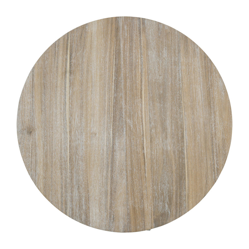 5-Piece Retro Functional Dining Set, Round Table with a 16"W Leaf and 4 Upholstered Chairs for Dining Room and Living Room (Natural)