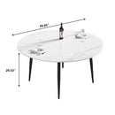 Modern Man-Made Stone Round Metal Dining Table-Position For 6 People by Unique Piece Furniture