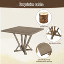 Modern Farmhouse Square Counter Table Solid Wood Rubberwood Antique Finishing Rustic Look Distressed Look Wire Brushed For 4 Seaters - Grayish Brown by HouseOfZazla