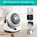 Table Desktop Fan Air Circulator Office Fan with 2 Speeds 270¡ Adjustable Head USB Plug Play for Room Office Kitchen Office