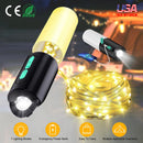 4 In 1 Rechargeable Camping String Light IP44 Waterproof Camping Lantern with 33Ft String Light 7 Light Modes Emergency Power Bank Carry Bag for Indoo