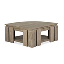 Conrad - Pie Shaped Lift Top Cocktail Table With Casters - Stone Harbor Gray