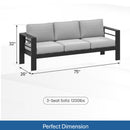 All-Weather Patio Sofa With Cushions, 3 Seat Outdoor Couch by HouseOfZazla